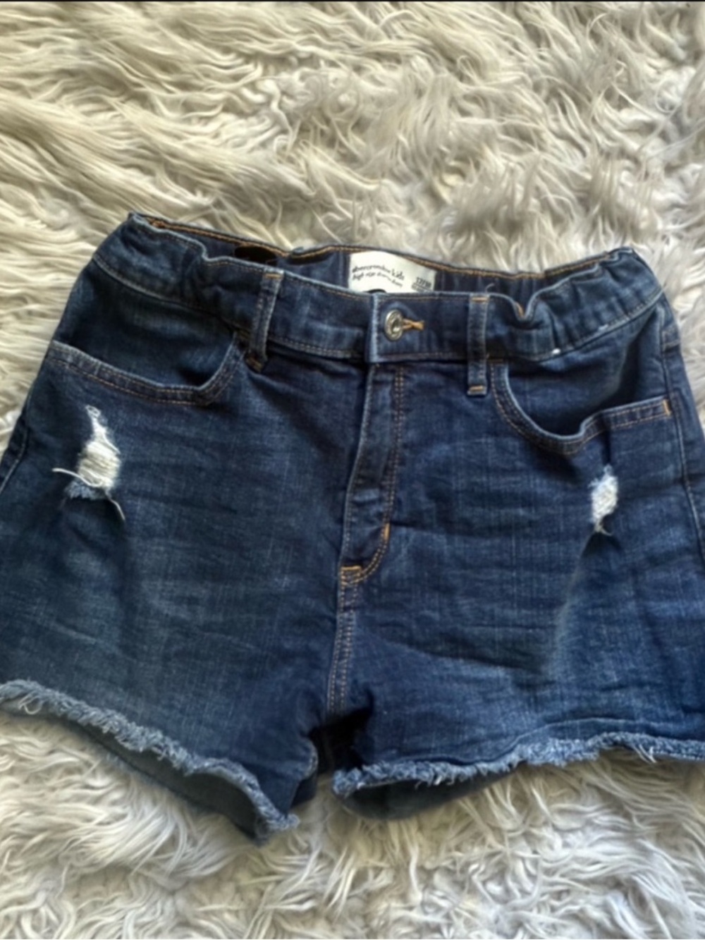 Abercrombie Kids High Rise Shortie Denim Shorts